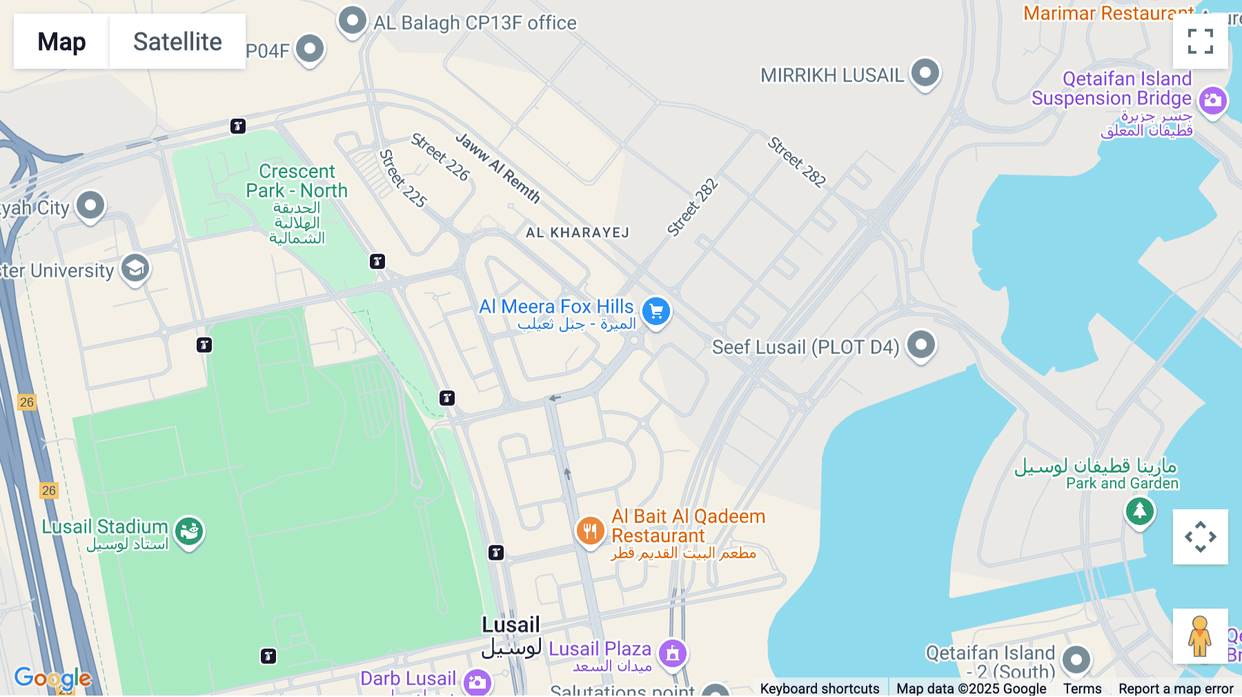 Click for interative map of Lusail City, Fox Hill, Doha