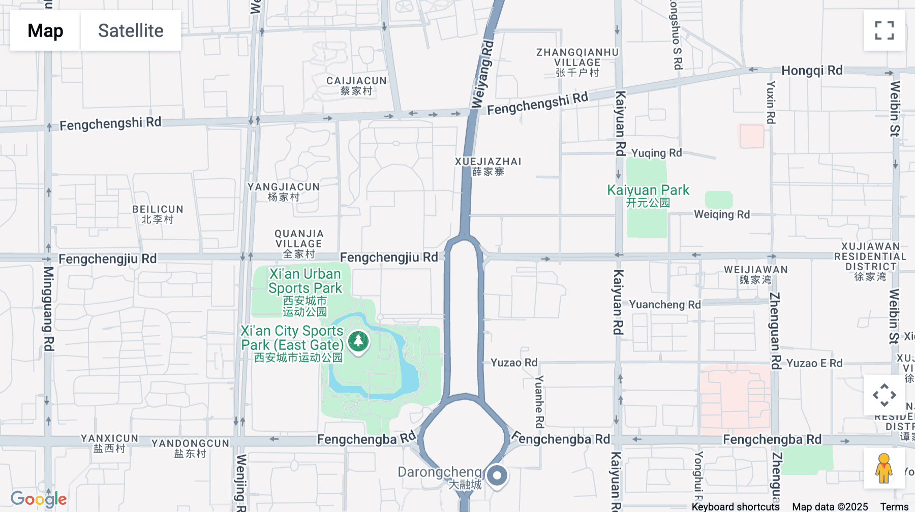 Click for interative map of  Vanke Jin Yu Hua Fu, Northwest of Fengcheng, 9th Road and Weiyang Road, Weiyang District, Shaanxi Province, Xian