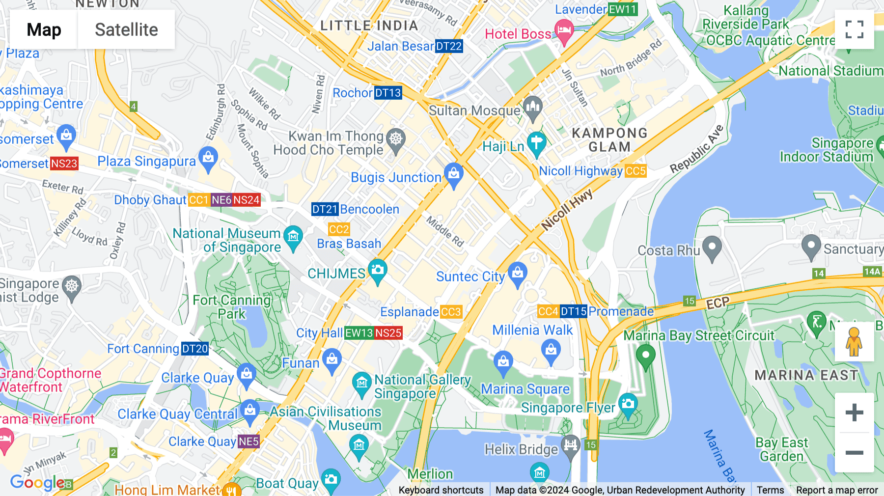 Click for interative map of City Hall, 410 North Bridge Road, Singapore
