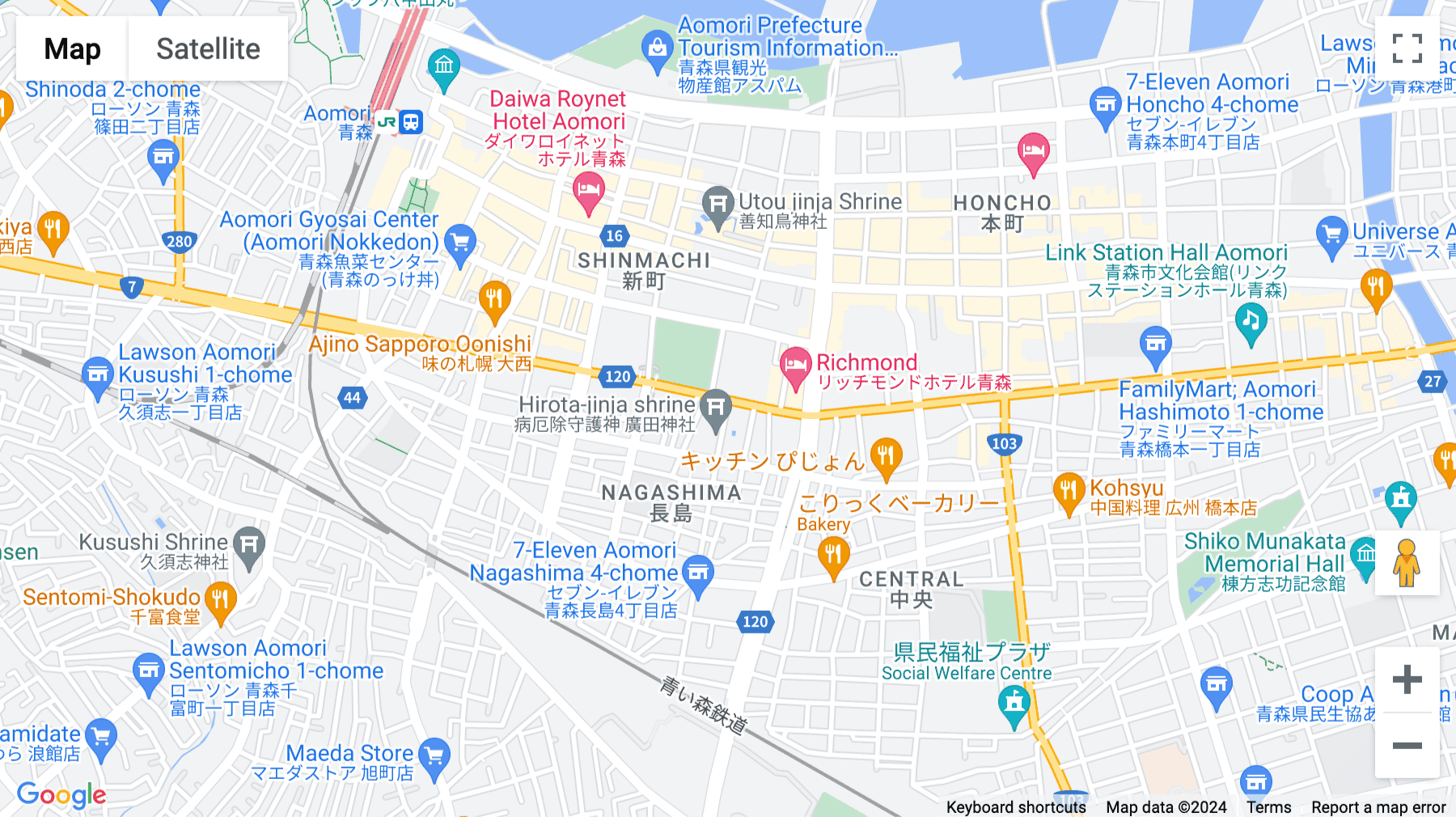 Click for interative map of 13-1 Nagashma 2-Chome, Aomori-shi, 4th, 6th floors, Aomori