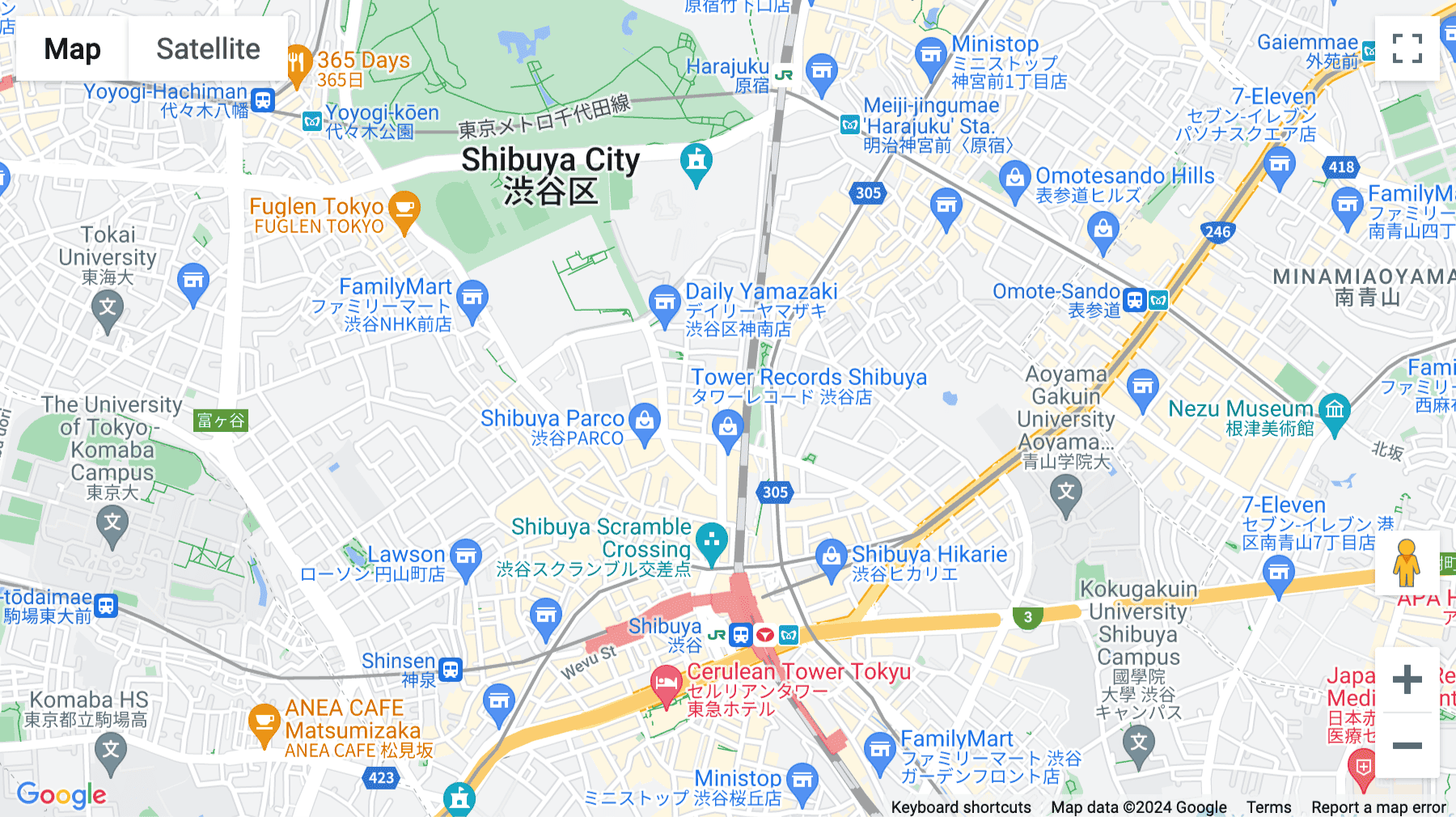 Click for interative map of 6F 7F & 8F, Shibuya Miyata Building,1-12-14 Jinnan Shibuyaku, Tokyo