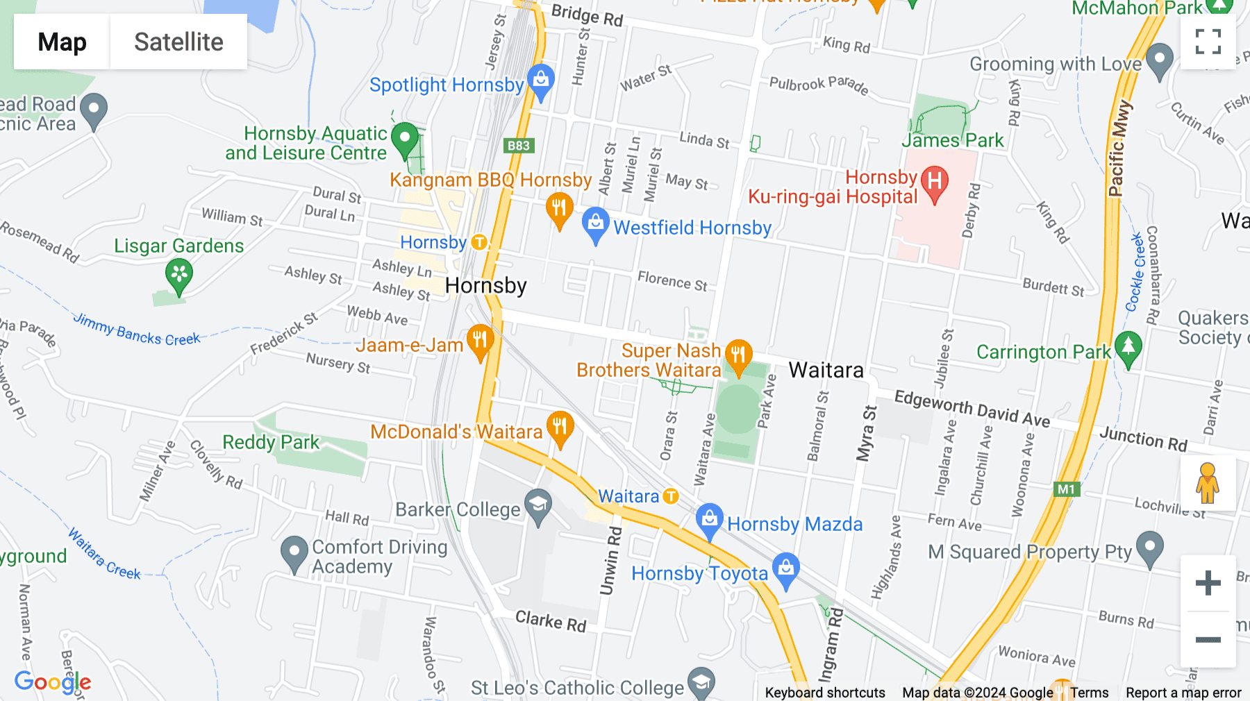 Click for interative map of Level 1, 22-28 Edgeworth David Avenue, Hornsby, Hornsby