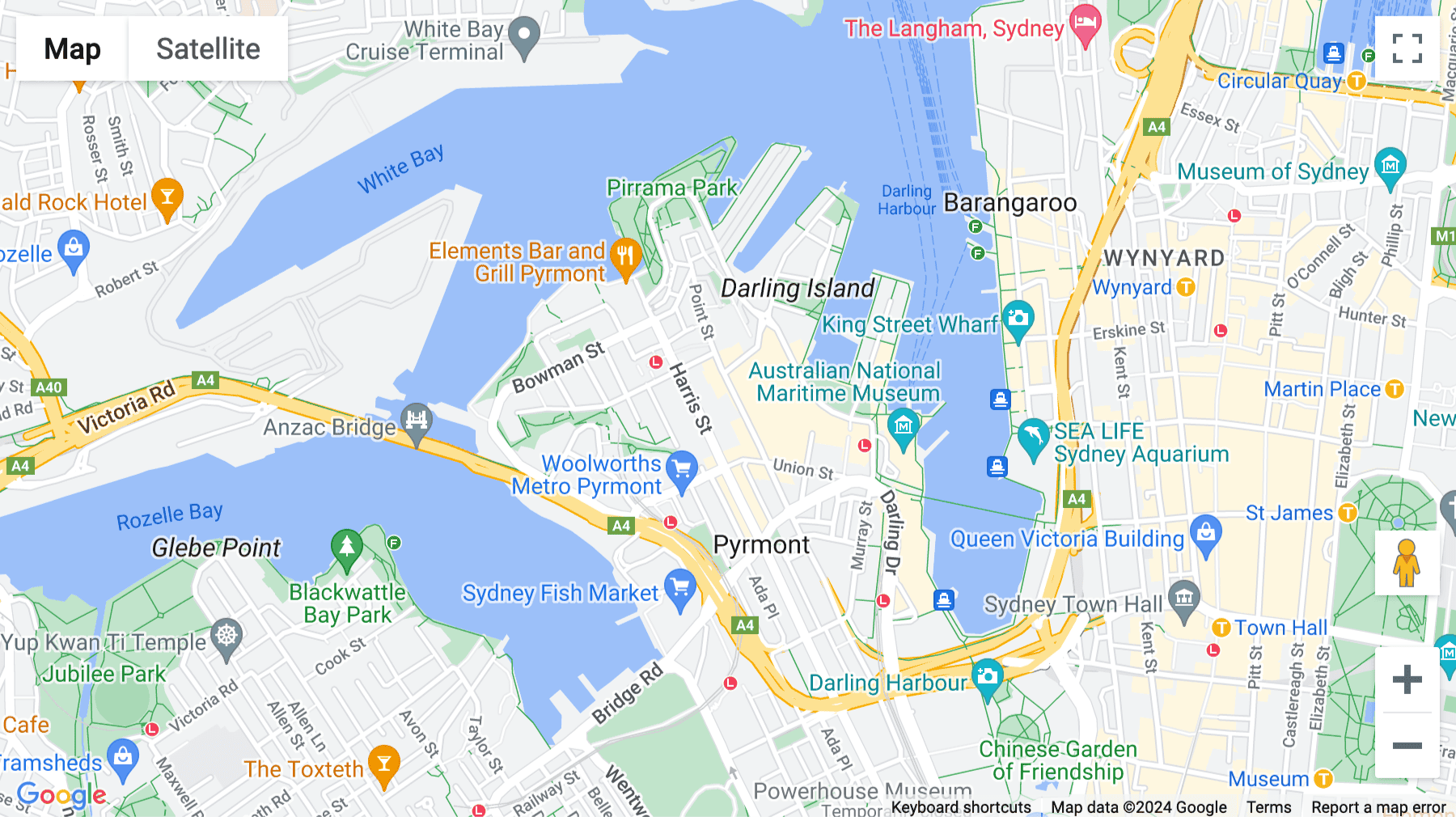 Click for interative map of 100 Harris Street, Pyrmont, Sydney