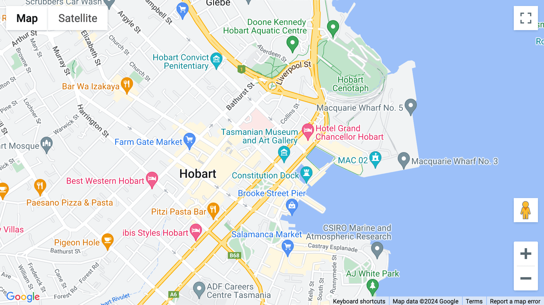 Click for interative map of Level 3, 85 Macquarie Street, Hobart