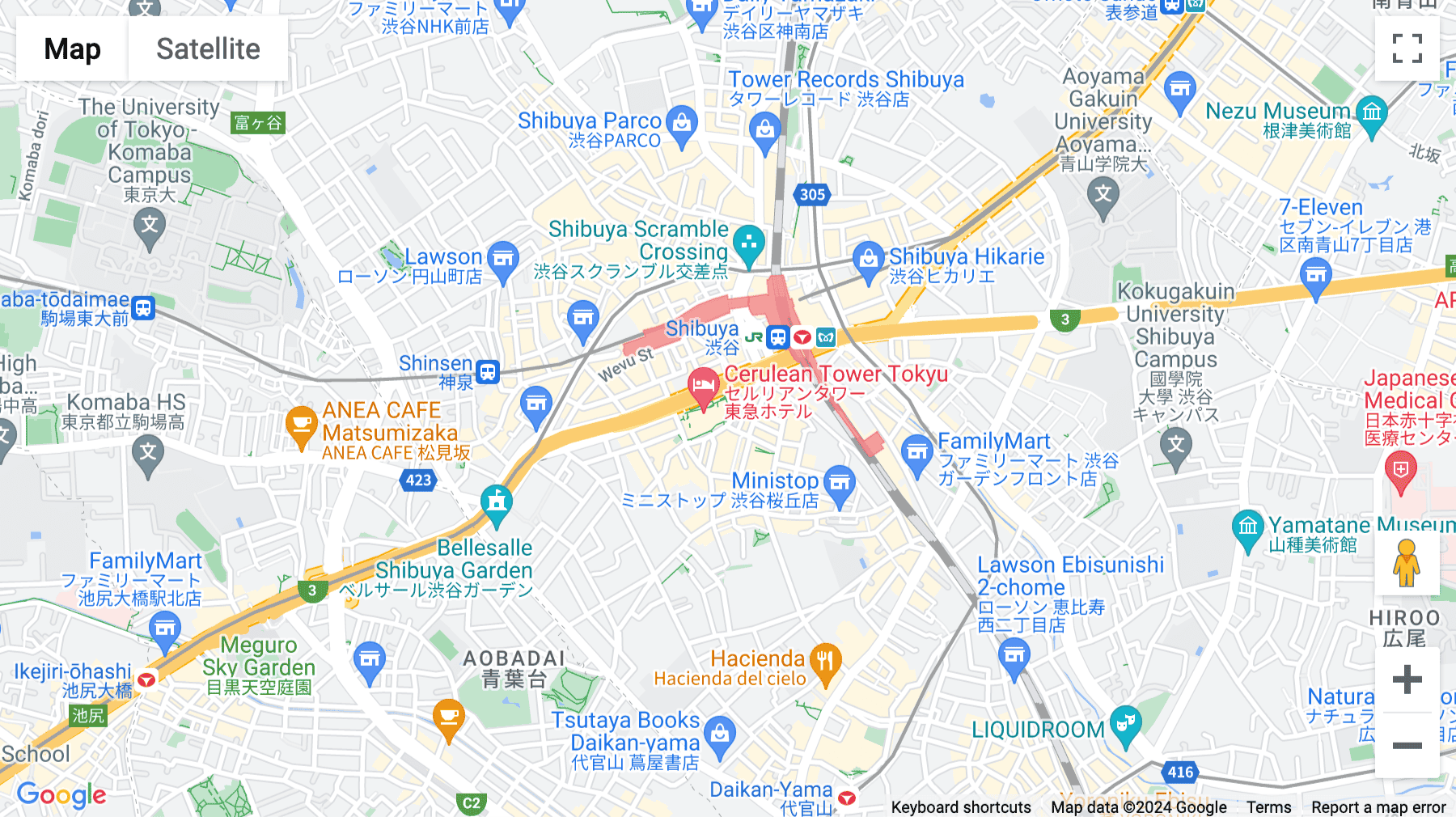 Click for interative map of 15th / 5th Floor, Cerulean Tower, 26-1 Sakuragaoka-cho, Shibuya-ku, Tokyo