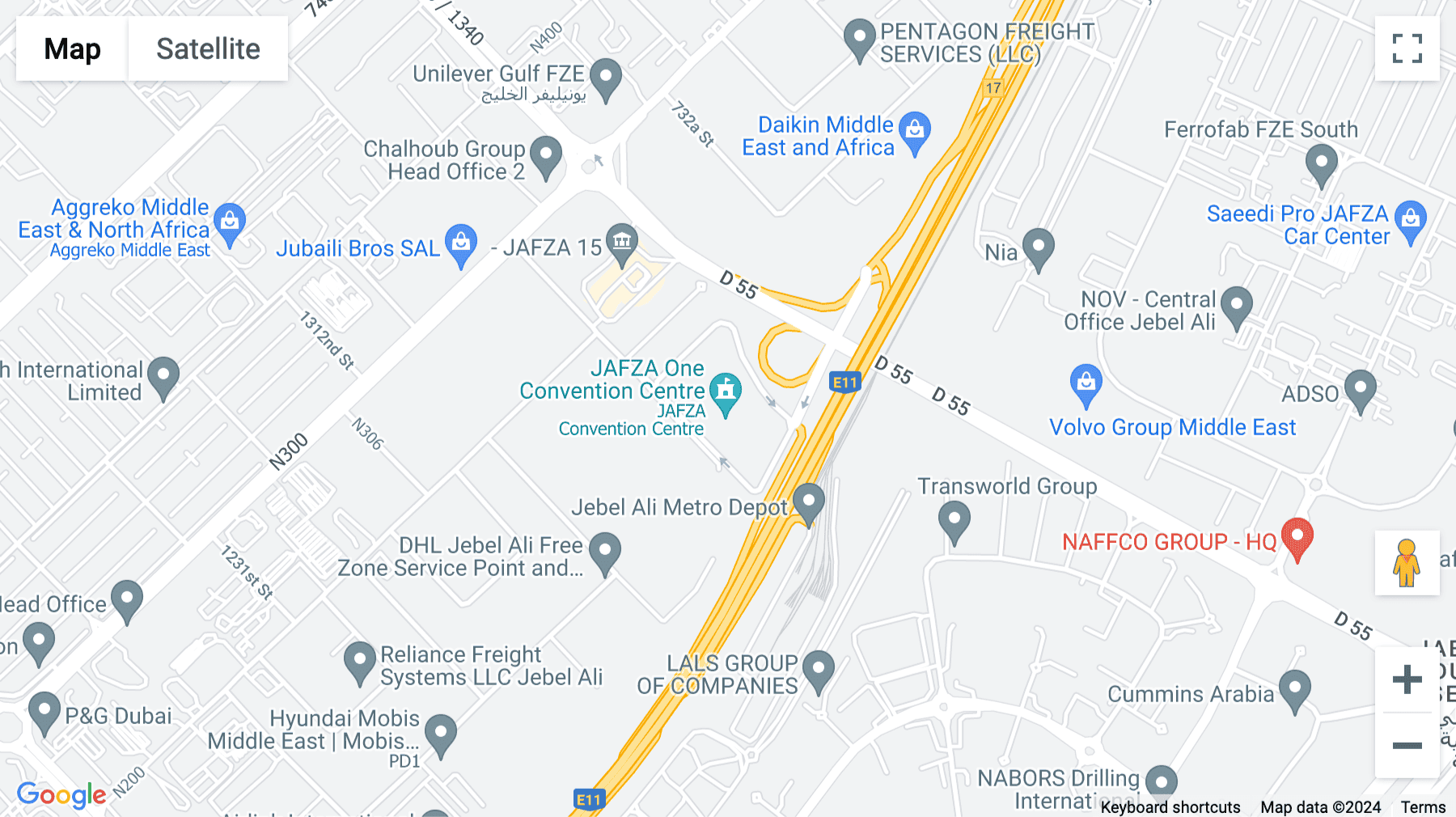 Click for interative map of JAFZA ONE, Sheikh Zyed Road, Jebel Ali Free Zone, Dubai