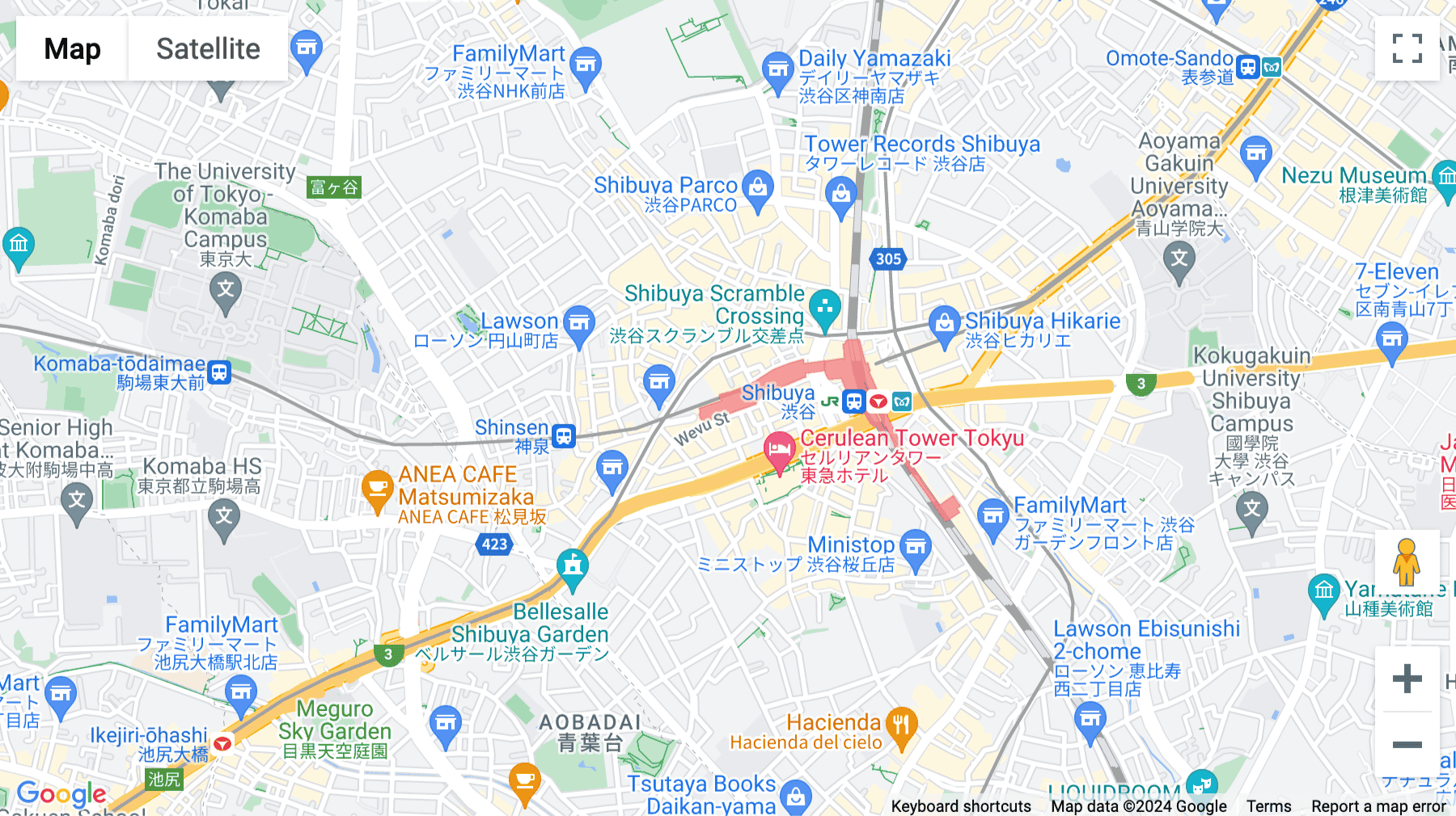 Click for interative map of 22F, Shibuya Mark City, 1-12-1 Dougenzaka, Shibuya-ku, Tokyo, Tokyo