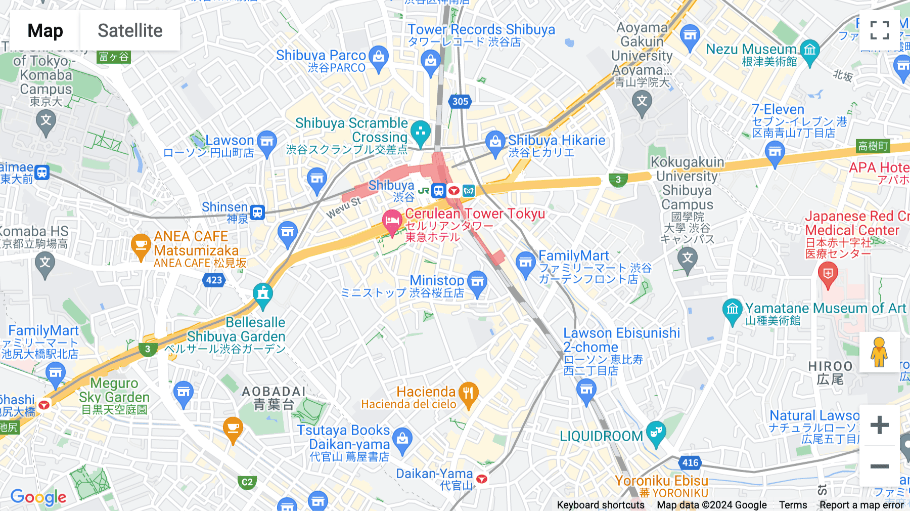Click for interative map of Fuji building 40, 7F, 15-14, Sakugaoka-cho, Shibuya, Tokyo