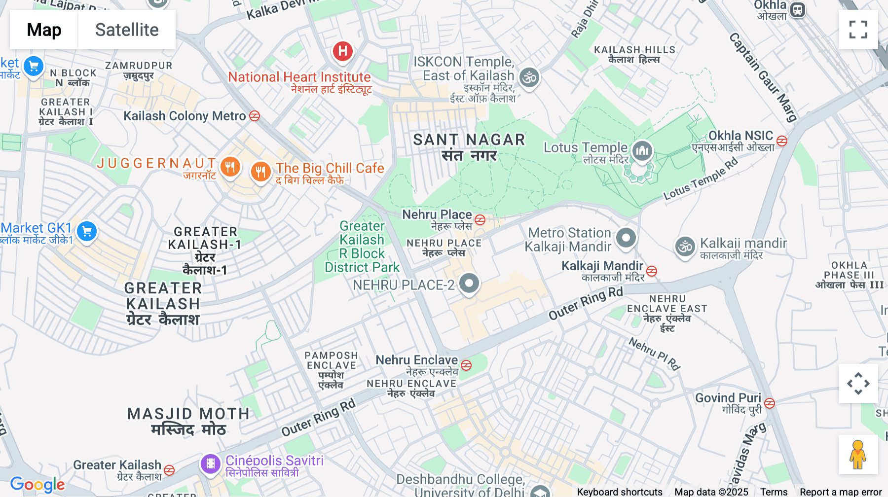 Click for interative map of New Delhi, Incube, Punj Essen House, 17-18, Nehru Place, New Delhi