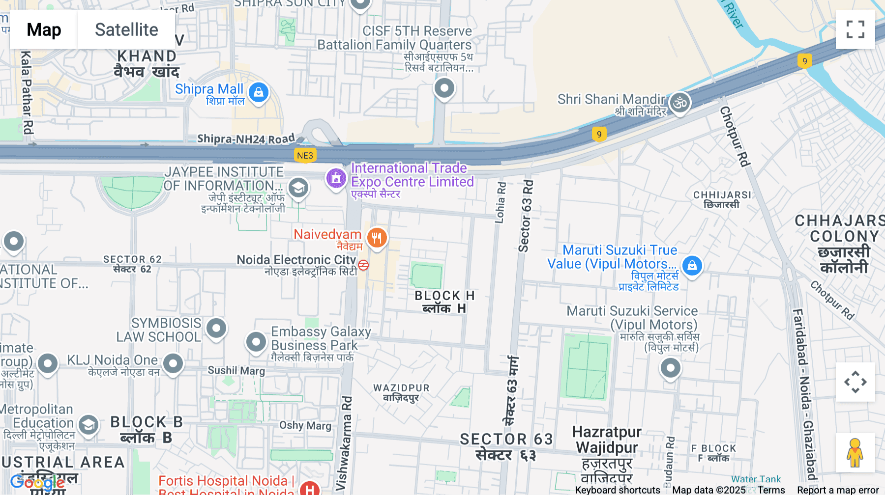 Click for interative map of H Block, Sector 63, Noida