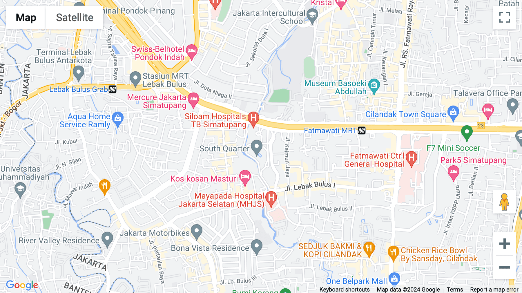 Click for interative map of South Quarter, Tower A 18th Floor, Jalan RA Kartini Kav. 8, Cilandak Barat, Cilandak, Jakarta Selata,Jalan RA Kartini Kav. 8, Cilandak Barat, Cilandak, Jakarta Selatan, Daerah Khusus Ibukota Jakarta 12, South Quarter, Tower A 18th Floor, Jalan RA Kartini Kav. 8, Cilandak Barat, Cilandak, Jakarta Selata, Jakarta