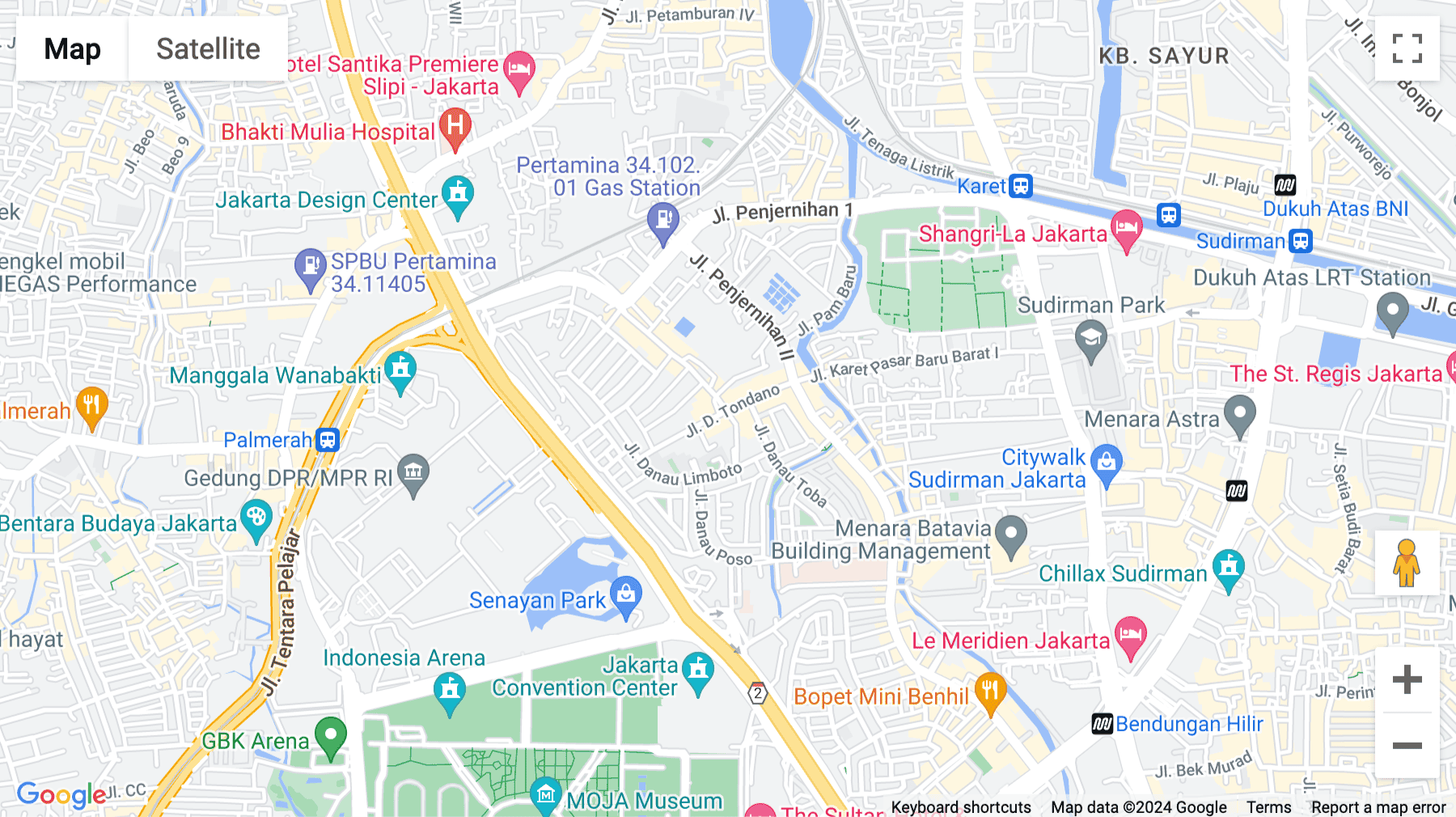 Click for interative map of jl, penjernihan II no. 10 Benhil, central jakarta, Jakarta