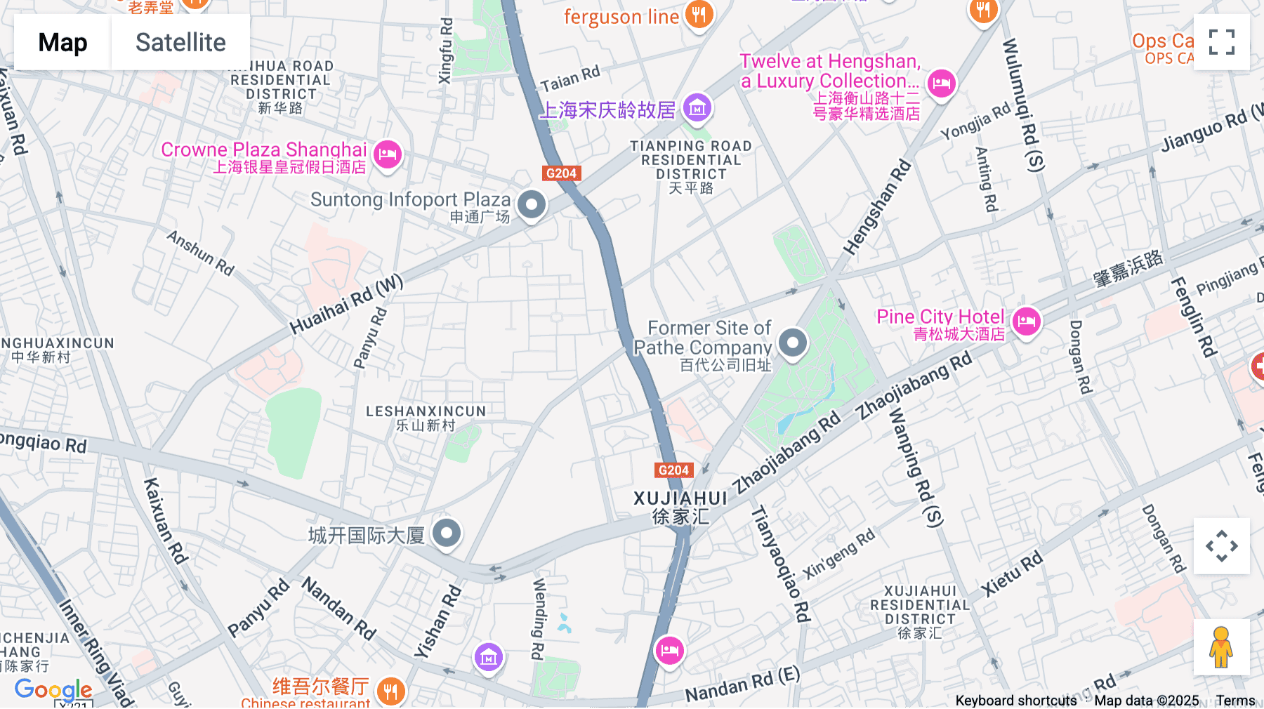 Click for interative map of Xujiahui, No. 1901 Huashan Lu, Shanghai