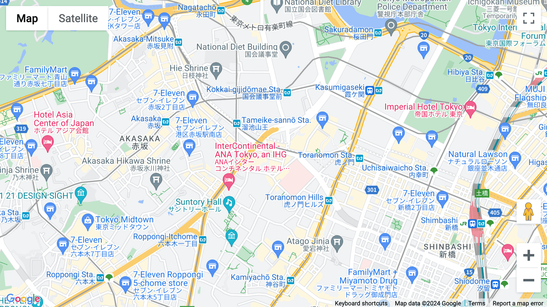 Click for interative map of Tameike-Sanno (Open Office), Habitation Akasaka, 3rd & 8th floor, 1-3-5 Akasaka Minato ku, Tokyo