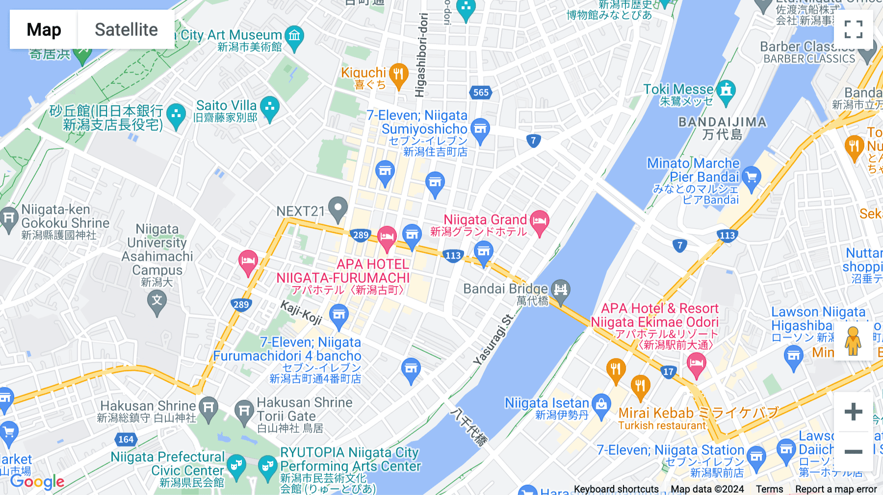 Click for interative map of 7F Stork Building Kagamibashi 1230-7, 7-bancho, Kamiookawamaedori,, Chuo-ku, Niigata-ken, Niigata