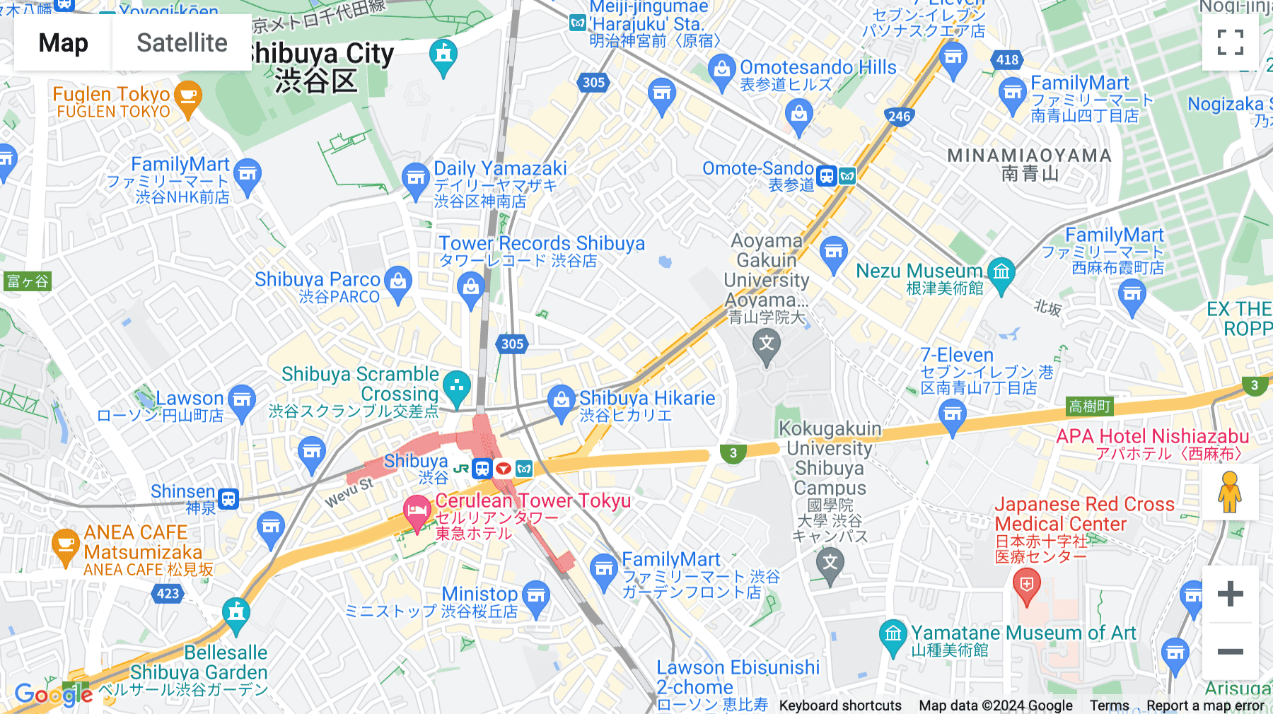 Click for interative map of Aoyama Seven Heights 2F, 1-7-5, Shibuya,, Shibuya-ku, Tokyo