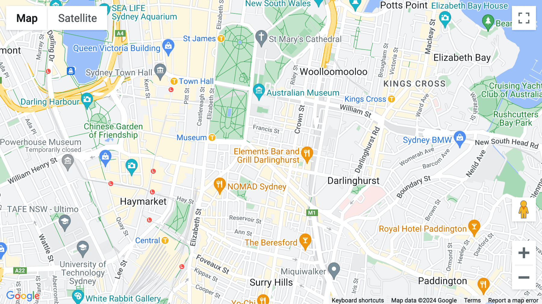 Click for interative map of 223 Liverpool Street, Sydney