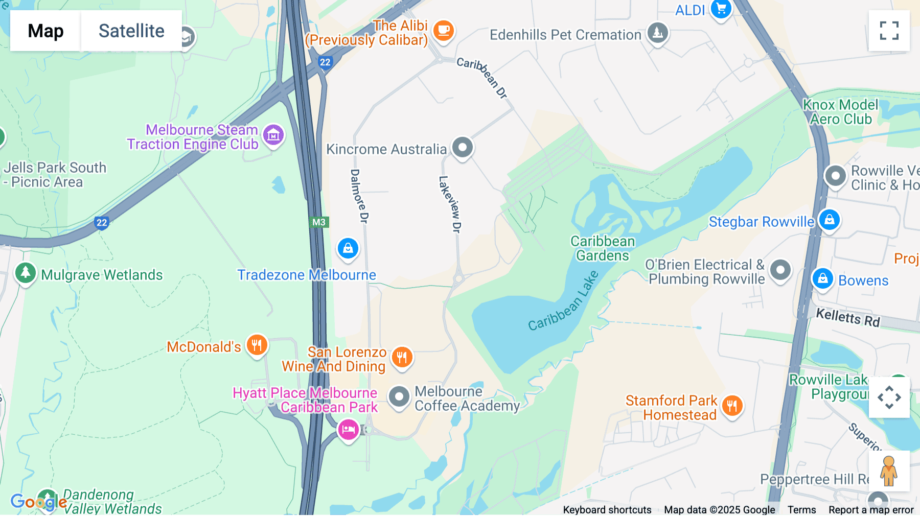 Click for interative map of Caribbean Park, 44 Lakeview Drive, Scoresby, Melbourne