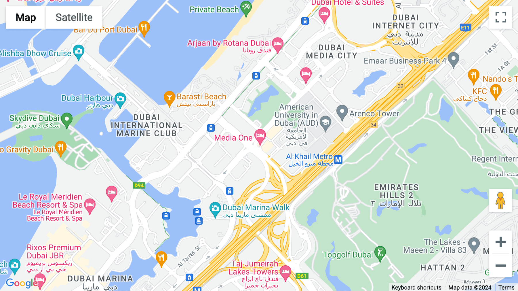 Click for interative map of Media One, Plot 1, Al Falak Street, Media City, Dubai