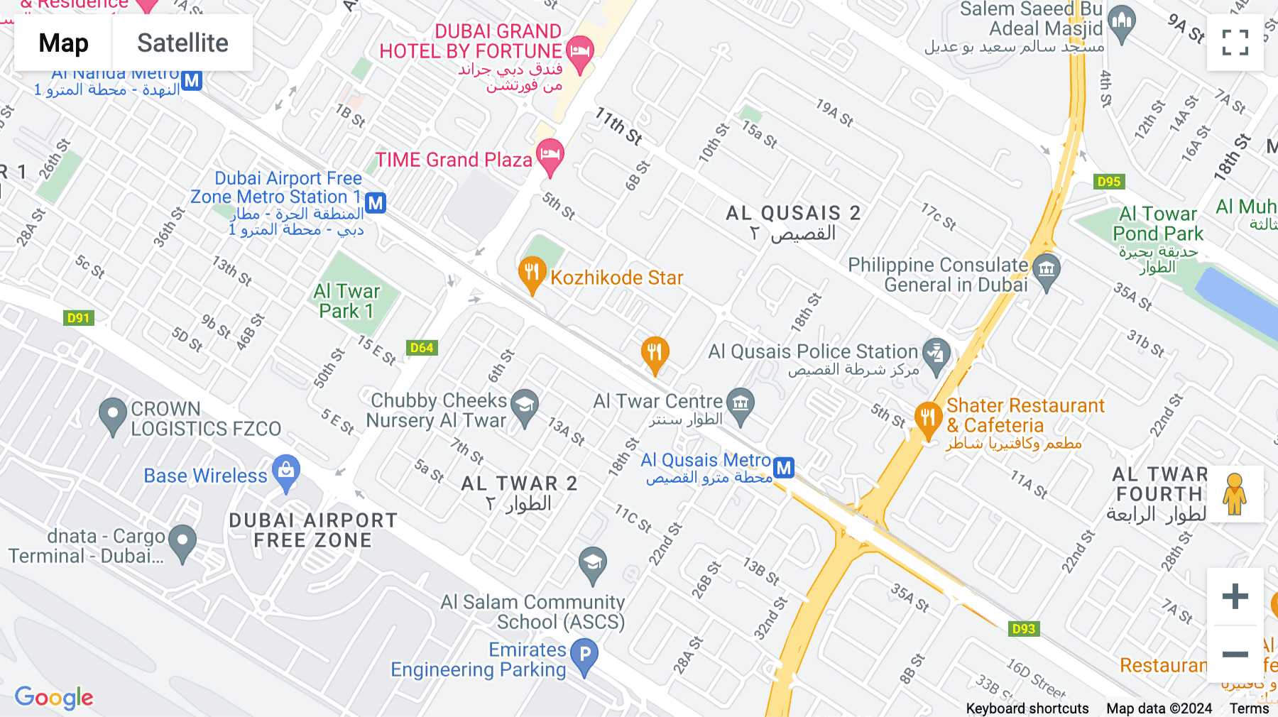 Click for interative map of Al Qusais, Nr. Deira, Dubai