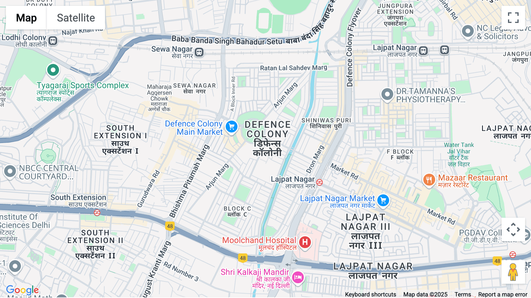 Click for interative map of C585 Defence Colony, New Delhi