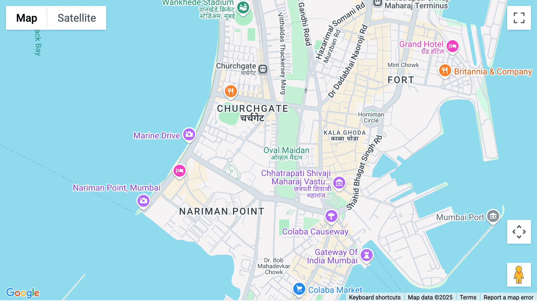 Click for interative map of Apeejay House, 3 Dinshaw Vachha Road, Churchgate, Mumbai, Mumbai