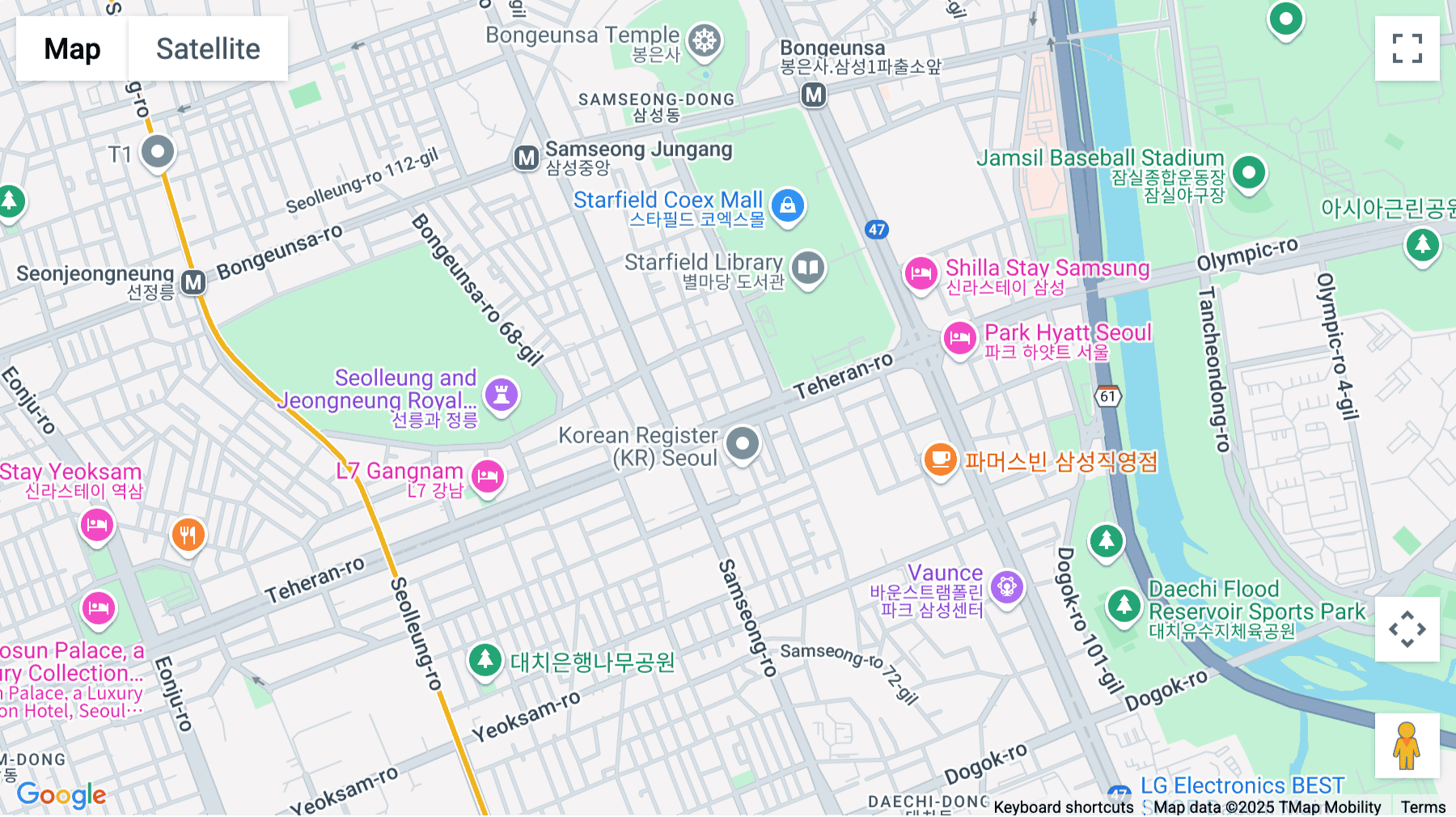 Click for interative map of Samseong Station, 507 Teheran-ro Gangnamgu, Seoul