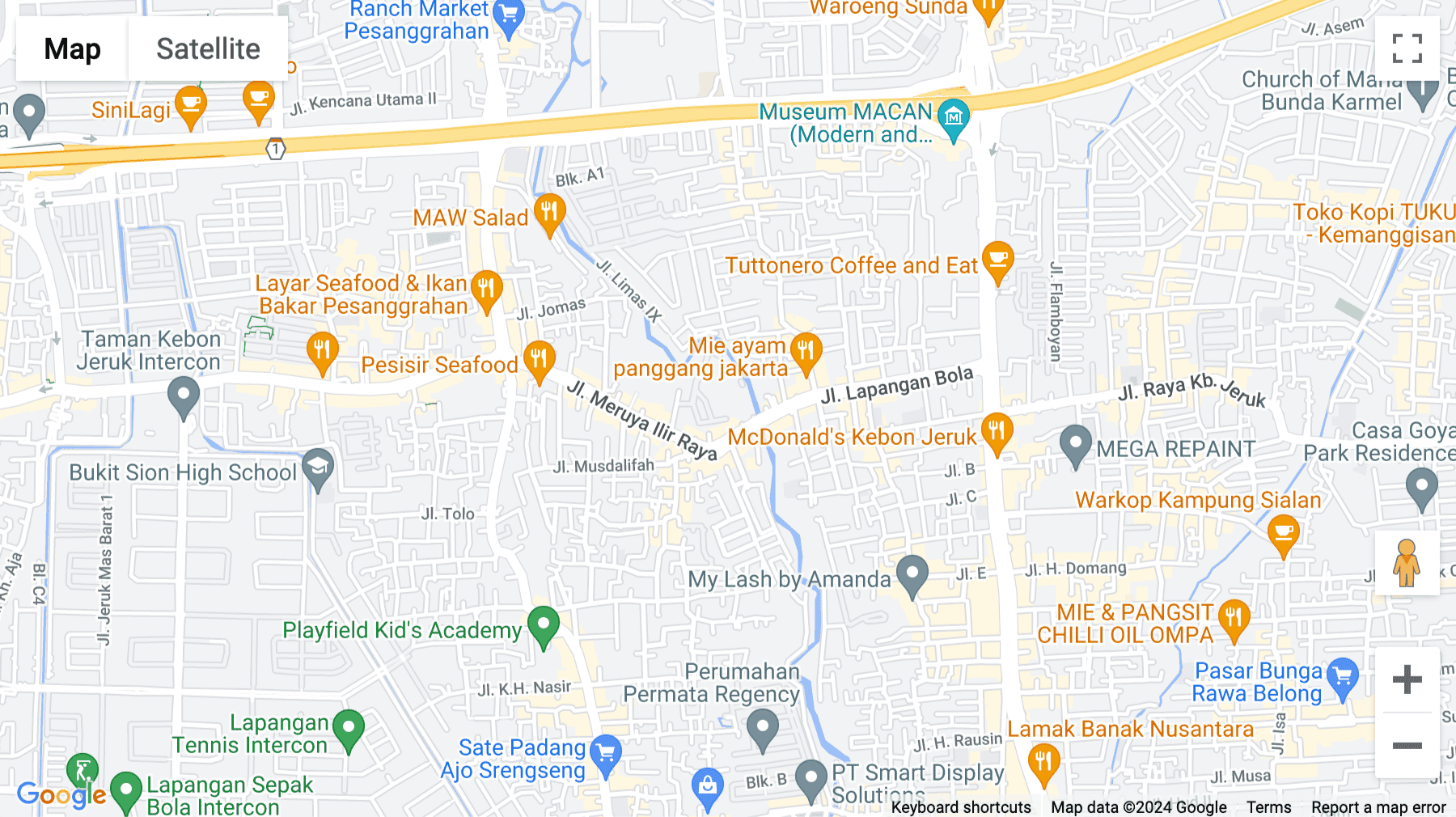 Click for interative map of Kencana Tower, Level Mezzanine, Jl Meruya llir No 88, Business Park Kebon Jeruk Jakarta Barat, Jakarta