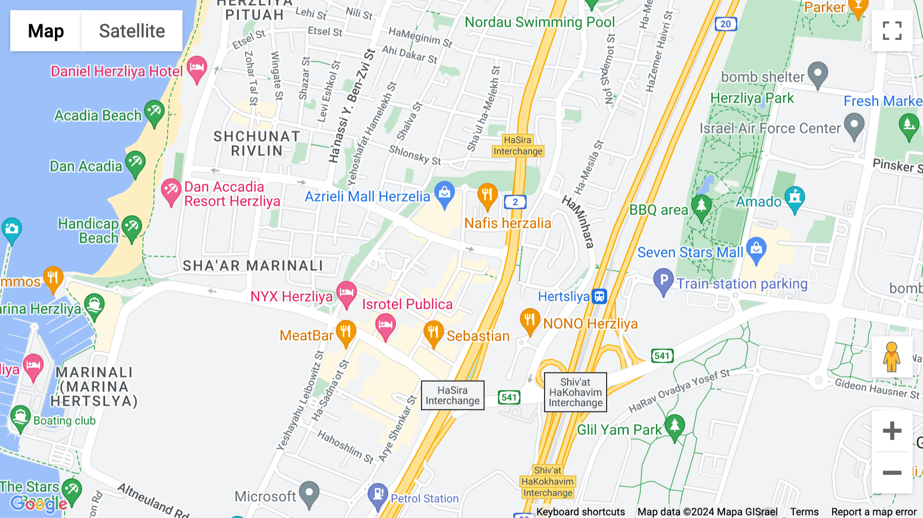 Click for interative map of Spaces Oxygen, Maskit Street 12, Herzliya
