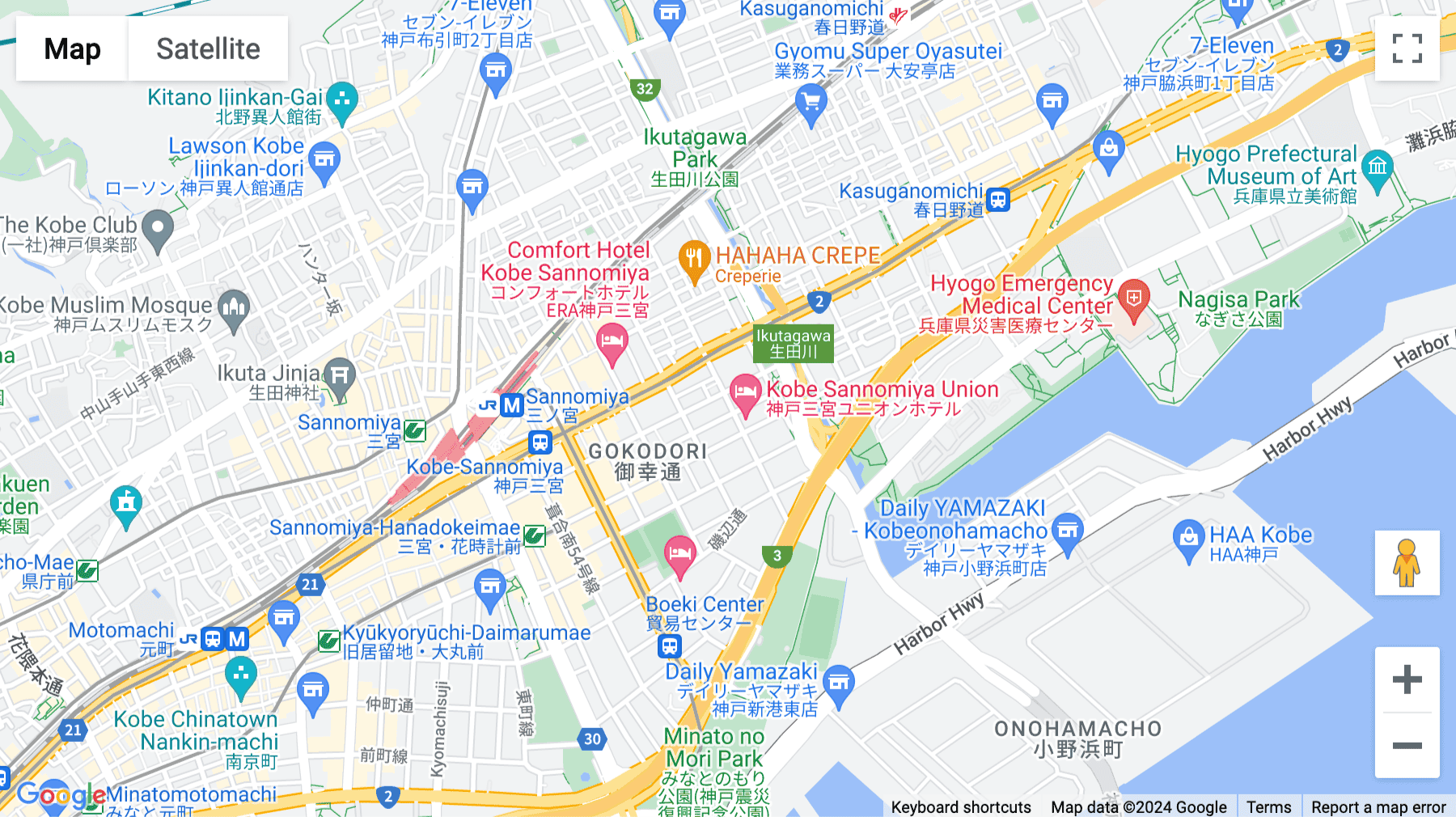 Click for interative map of 22/F Kobe Kokusai Kaikan, 8-1-6, Goko Dori, Kobe
