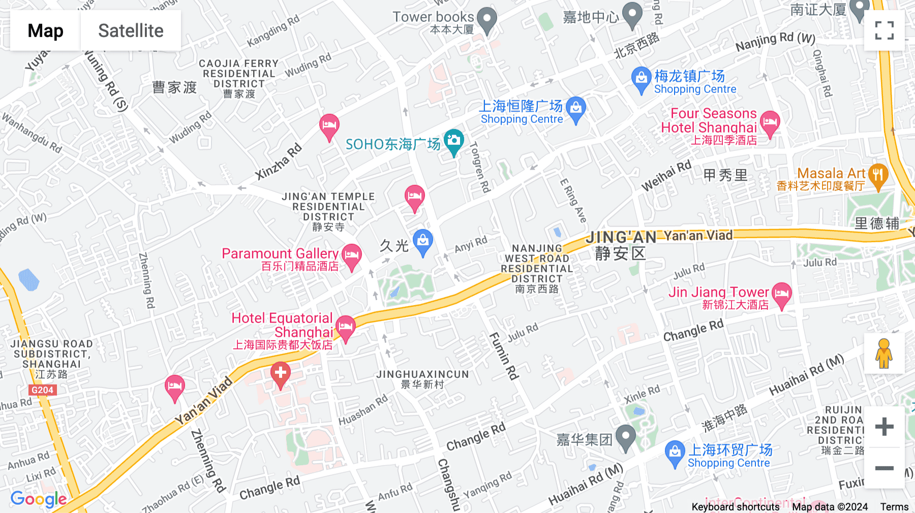 Click for interative map of Jing'an Kerry Centre Office Tower 3, 22F, 1228 Yan'an Middle Road, Jing'an, Shanghai