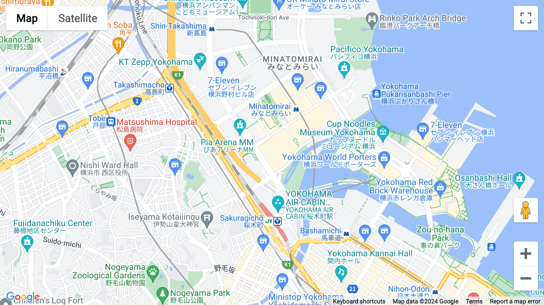 Click for interative map of Landmark Tower Centre, 20F Yokohama Landmark Tower, 2-2-1 Minatomirai, Nishi-ku, Yokohama, Kanagawa, Yokohama