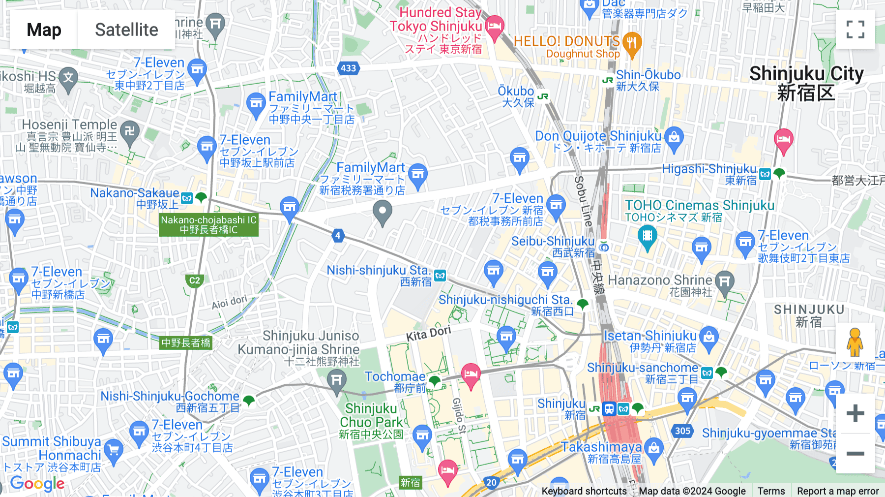 Click for interative map of Hoshino Building 3F, 8-11-10 Nishi-Shinjuku, Tokyo