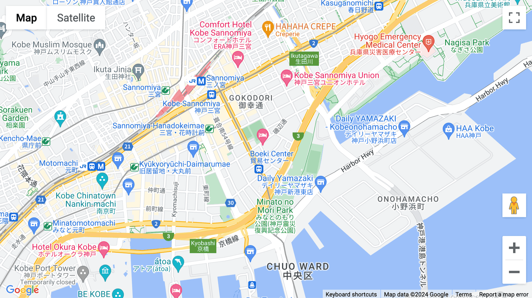 Click for interative map of F&3F Kowa Building, 1-1-20 Isobedori Chuo-ku, Hyogo-ken, Kobe