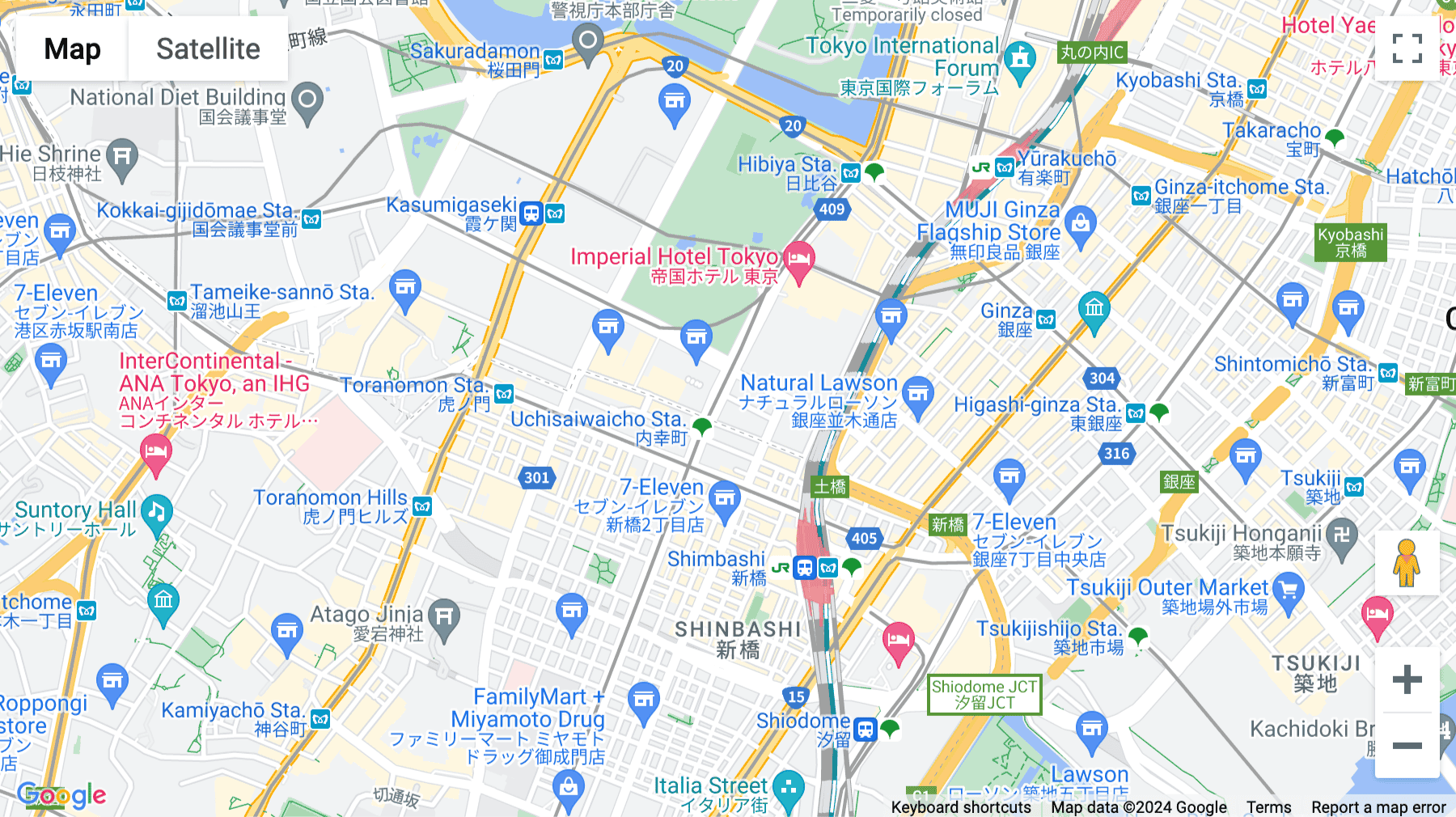 Click for interative map of 1-3-1 Uchisaiwaicho, Chiyoda-ku, Saiwai Building 9th fl., Tokyo