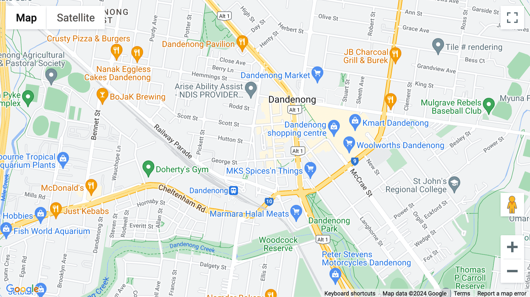 Click for interative map of Level 10, 14-18 Mason Street, Dandenong, Melbourne