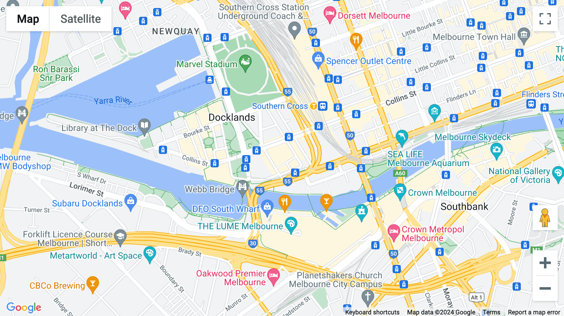 Click for interative map of Level 23, Collins Square Tower 5,727 Collins Street, Docklands, Melbourne