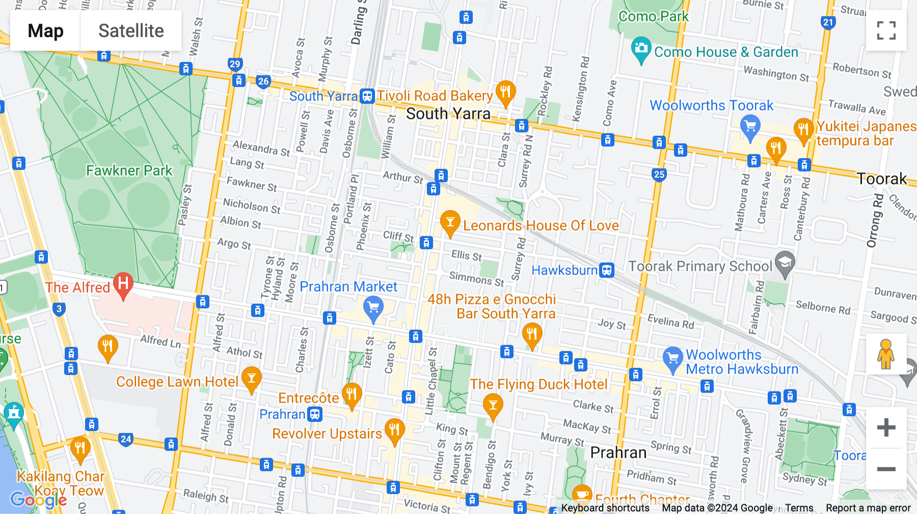 Click for interative map of 14 Ellis Street, South Yarra, Melbourne