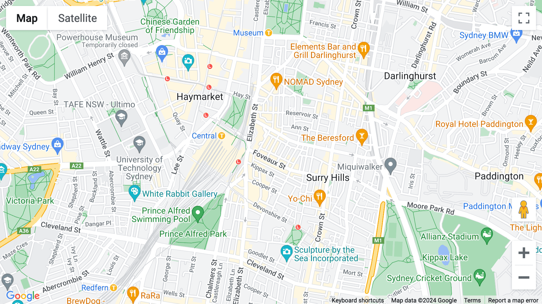 Click for interative map of Level 6, 241 Commonwealth Street, Surry Hills, Sydney