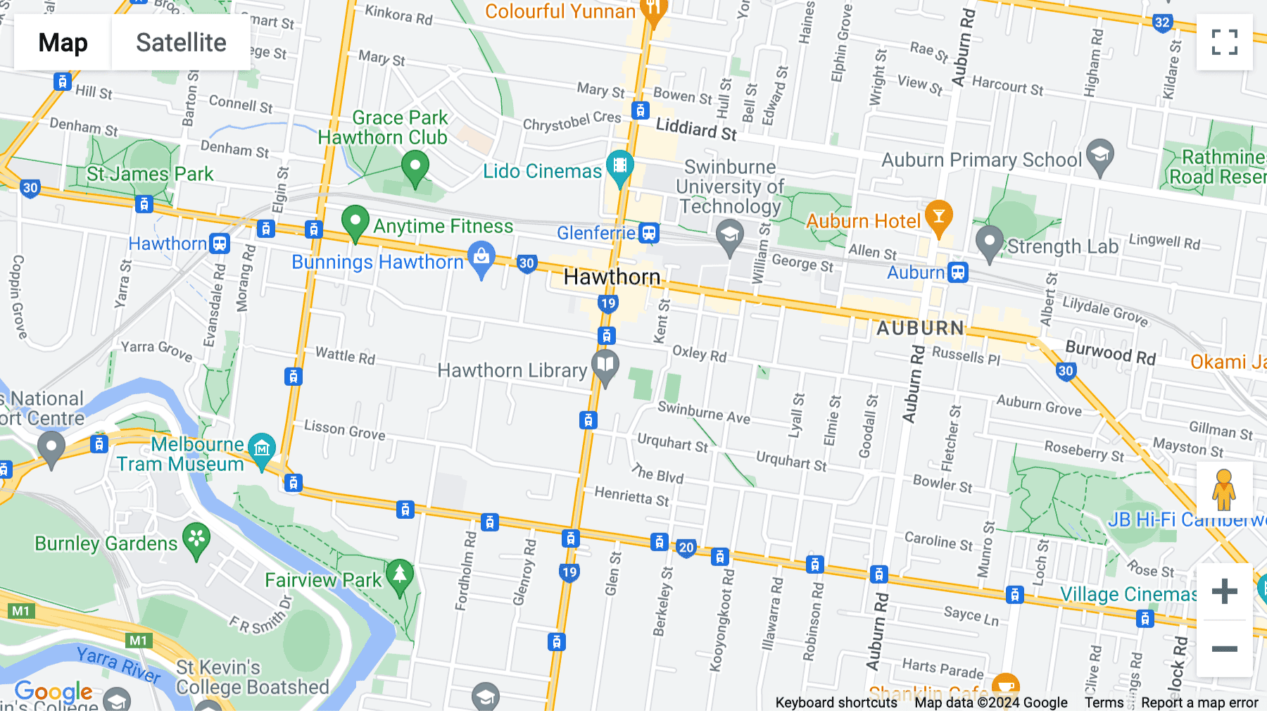 Click for interative map of Building C, 600 Glenferrie Rd, Hawthorn, Melbourne