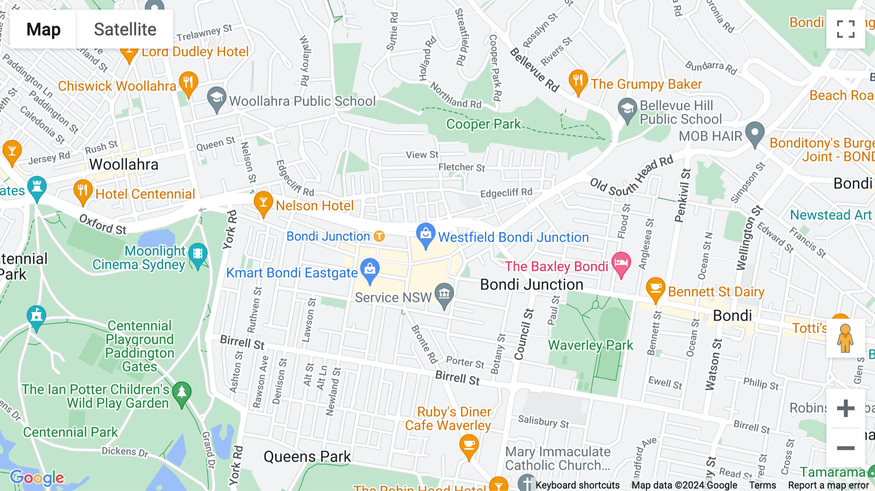 Click for interative map of Level 23, 520 Oxford Street, Bondi Junction, Sydney