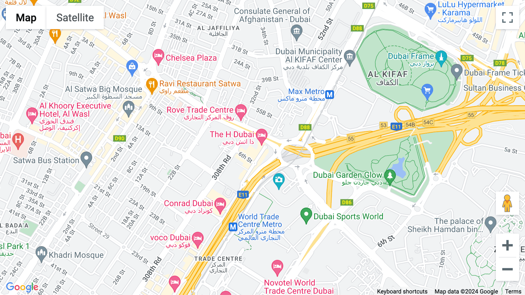 Click for interative map of Level 30, The H Hotel – Office Tower, No.1 Sheikh Zayed Road, opposite World Trade Center, Dubai