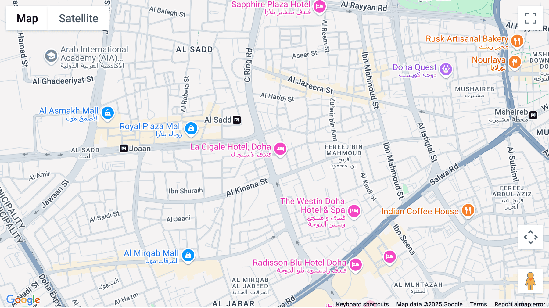 Click for interative map of Al Shoumoukh Towers, 10th floor, Tower B, C, Ring Road, Al Sadd, Doha