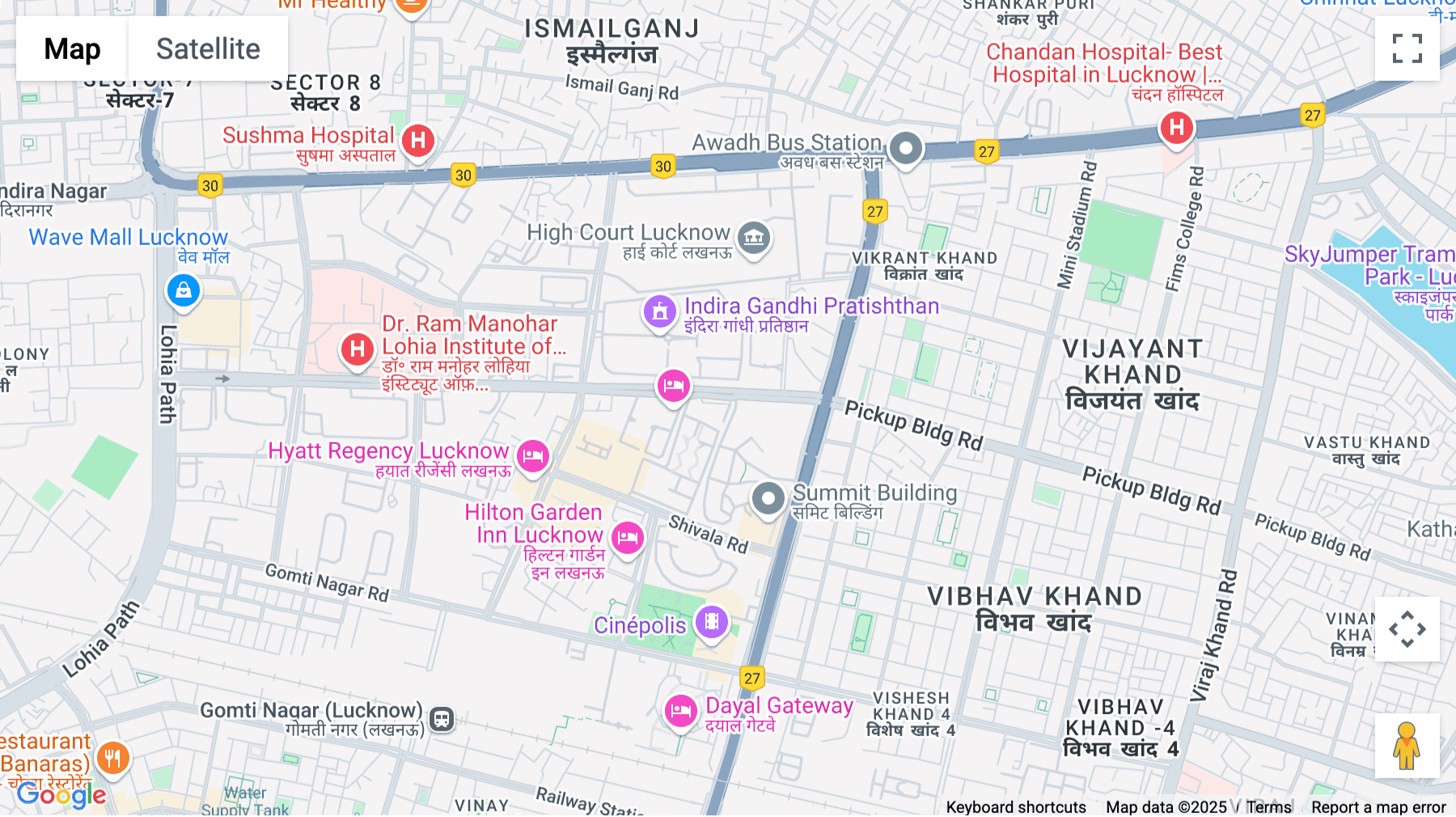 Click for interative map of Levana Cyber Heights, 10th Floor, Mandi Parishad Road, TC G 2/2 & TC G 5/5 Vibhuti Khand, Lucknow