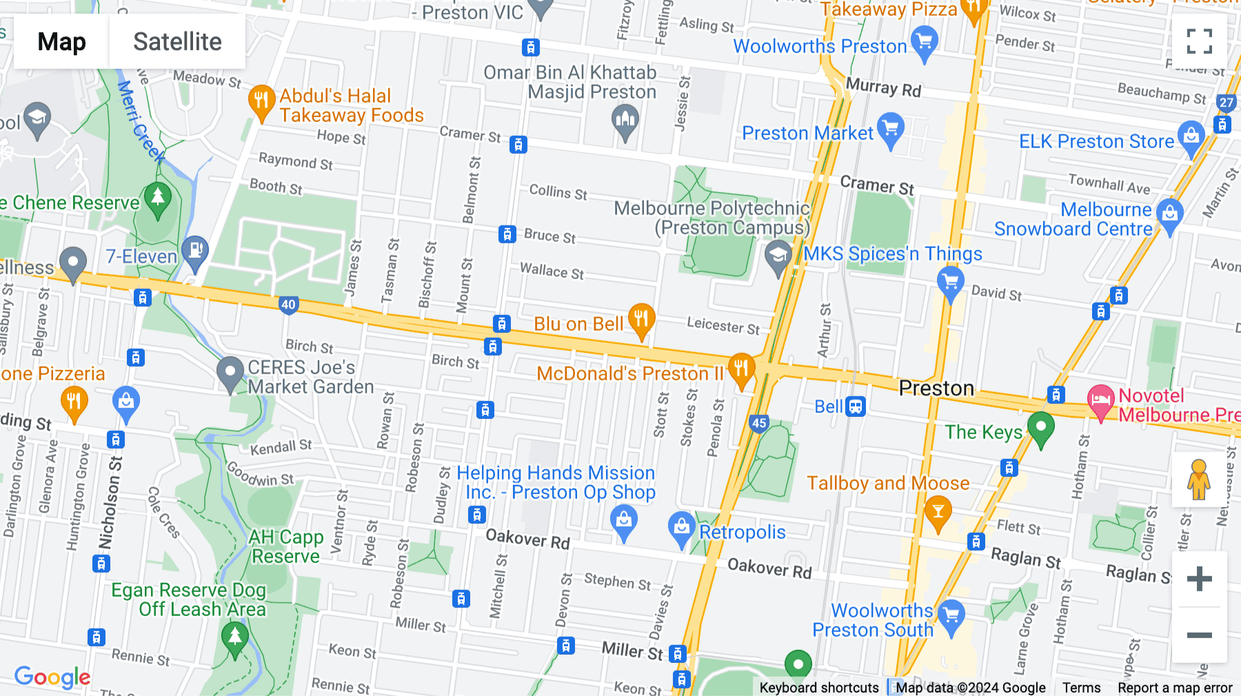 Click for interative map of Bell City Serviced Offices, Ground Floor, 215 Bell Street, Preston, Melbourne, Australia, Preston