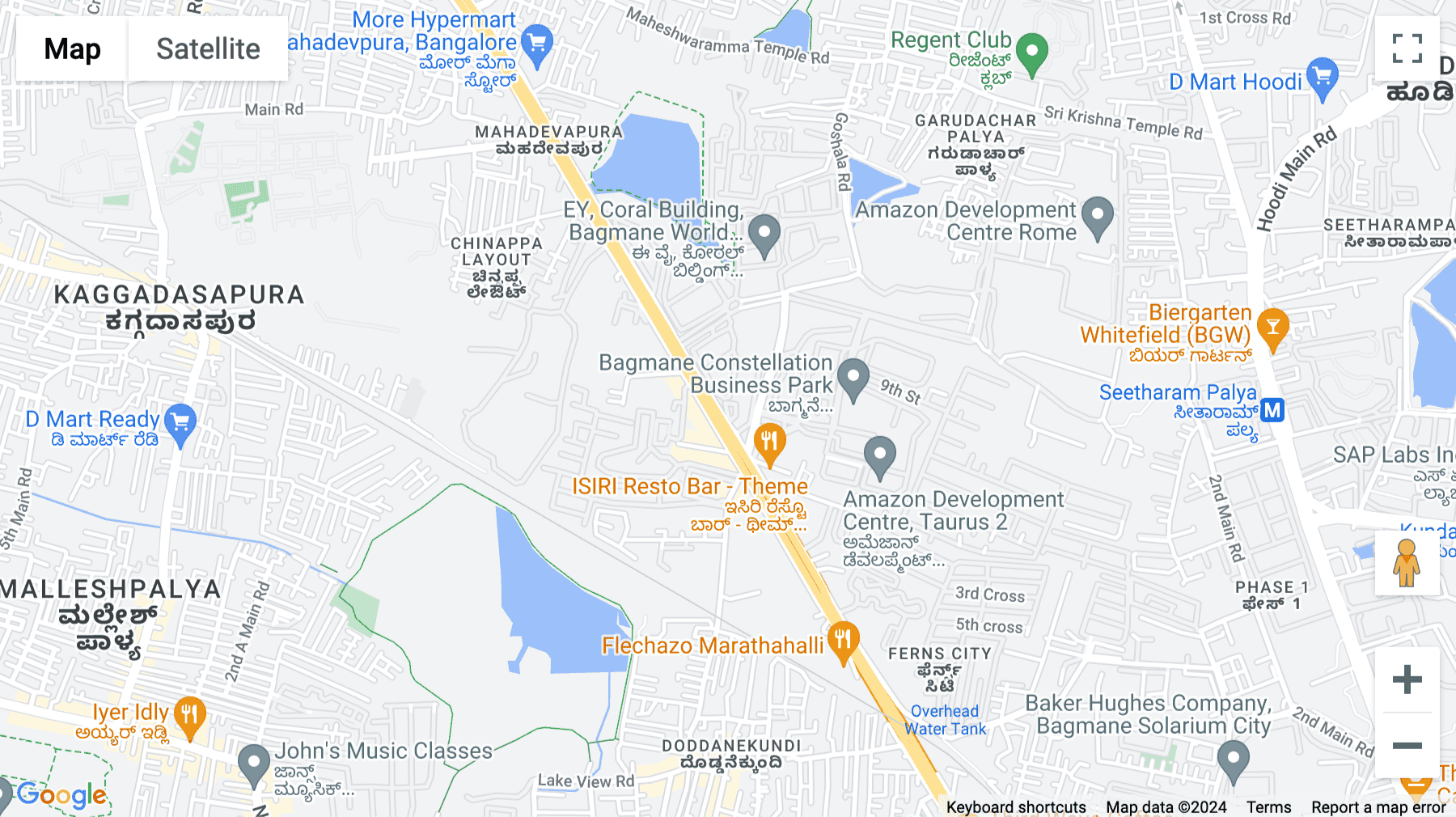 Click for interative map of IndiQube ETA, 38/4, Dodanekundi, Outer Ring Road, Mahadevpura, Bangalore