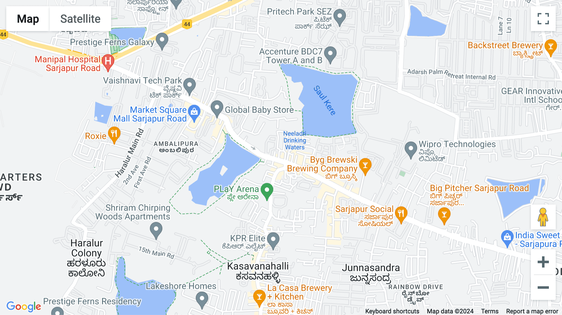 Click for interative map of Indiqube Zeta, Bren Mercury, Sarjapur Main Road, Sarjapur, Bangalore