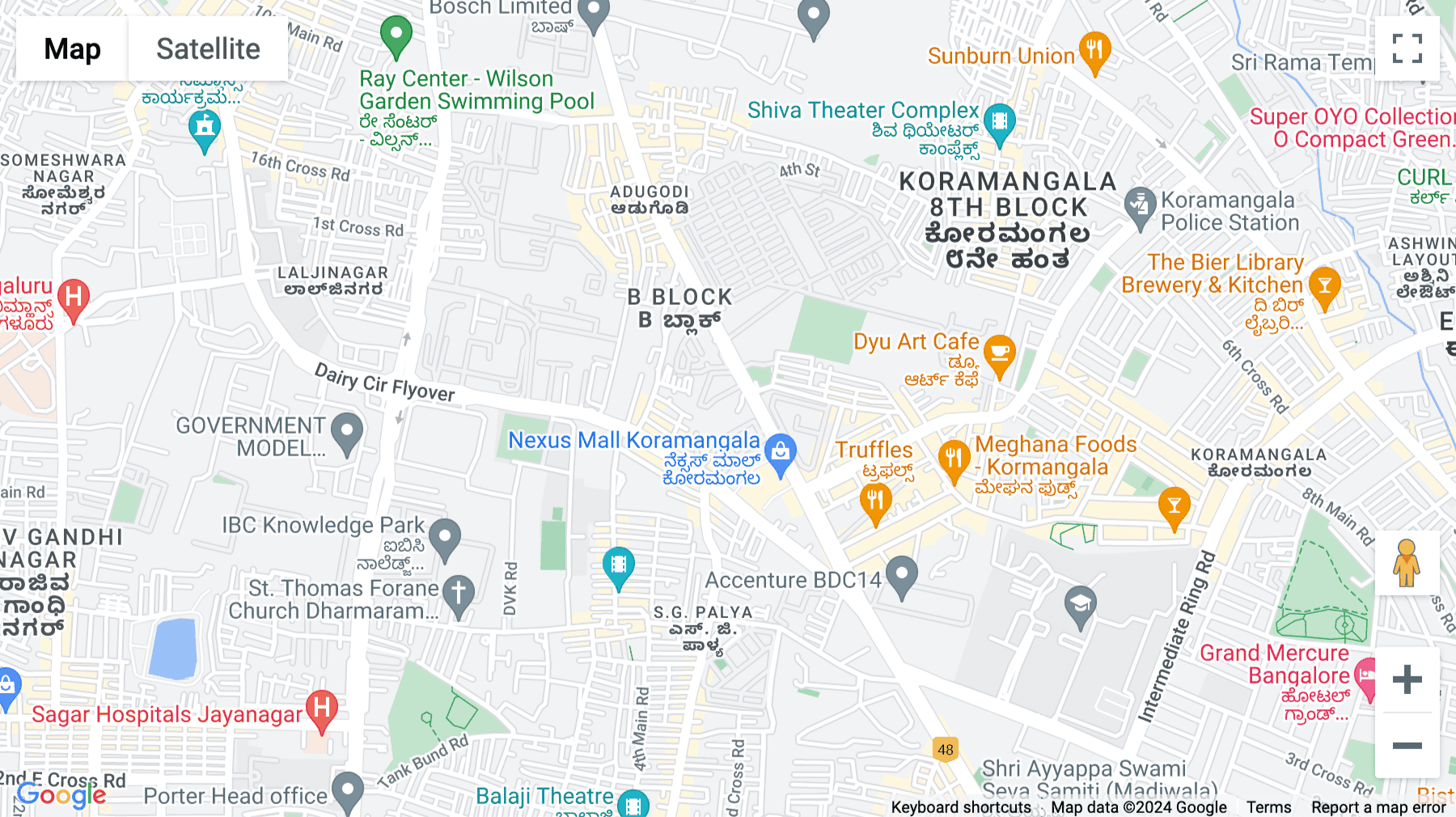 Click for interative map of IndiQube HM Vibha, Someshwara Temple Rd, Chikku Lakshmaiah Layout, Adugodi, Bangalore