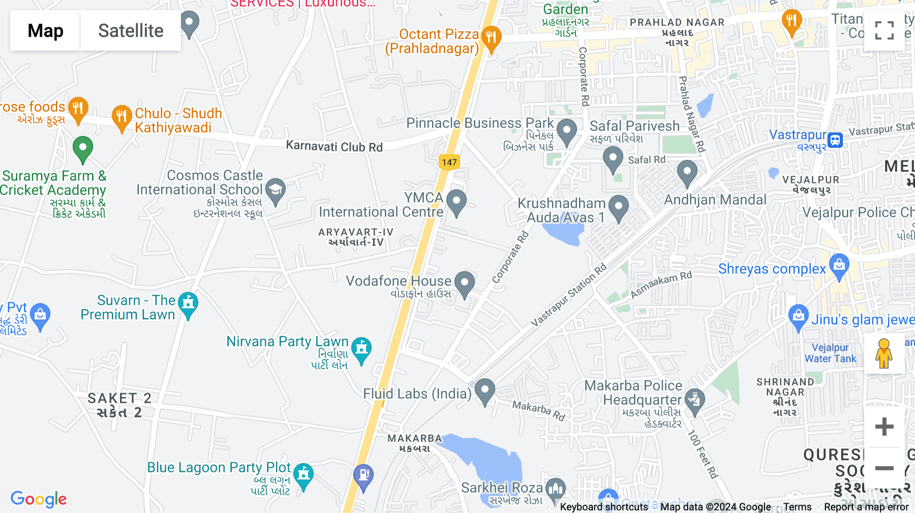 Click for interative map of West Gate, B-block, 22nd Floor, Near YMCA Club, S.G. Highway, Ahmedabad, Gujarat, Ahmedabad