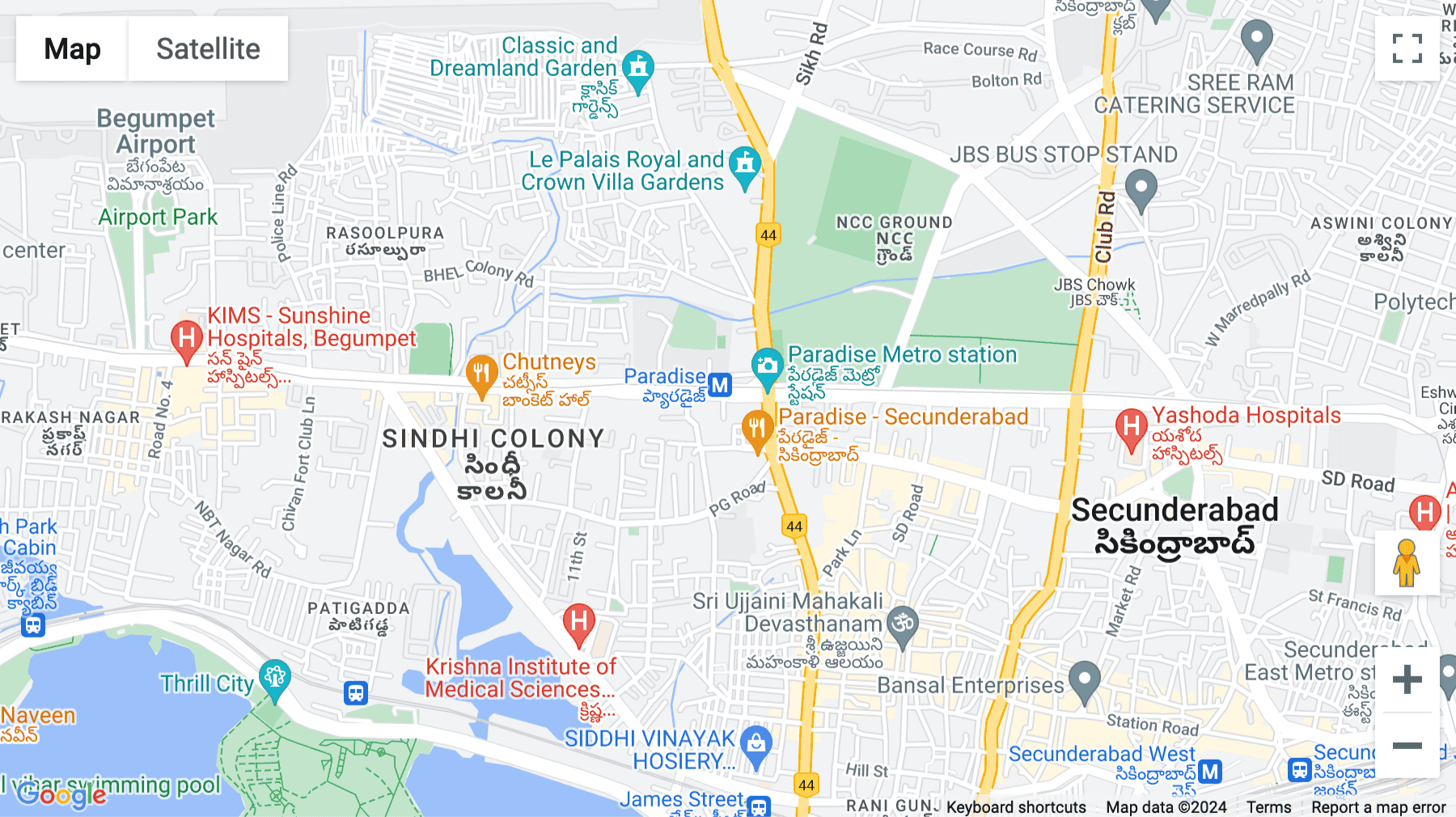 Click for interative map of DBS House, 1-7-43-46 Sardar Patel Road, Secunderabad, Hyderabad